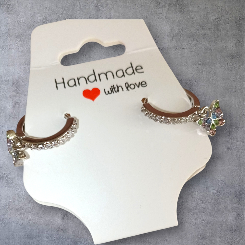 Handmade Silver and Multicolor Crystal Earrings